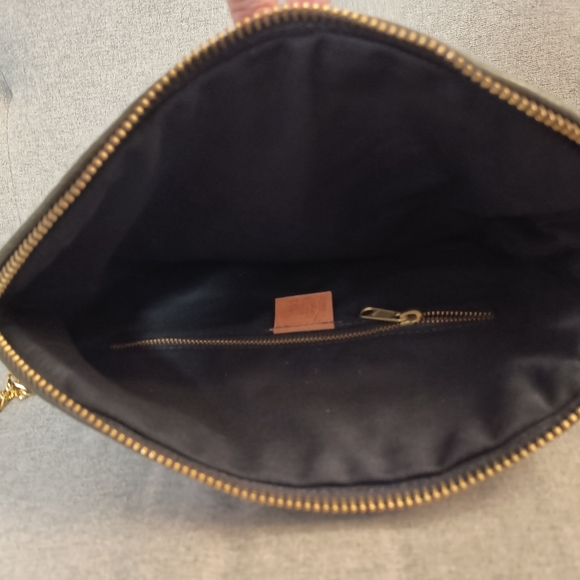 Dark green KIMDER leather purse with chain and leather strap - Picture 4 of 5